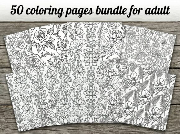 Download Beautiful Seamless Floral Coloring Pages - Sea Collection
