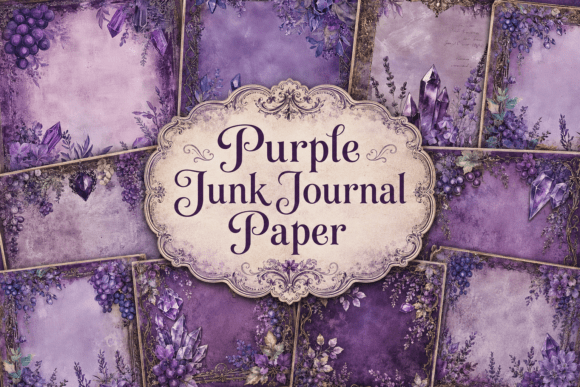 Download Purple Junk Journal Paper - Journal Collection