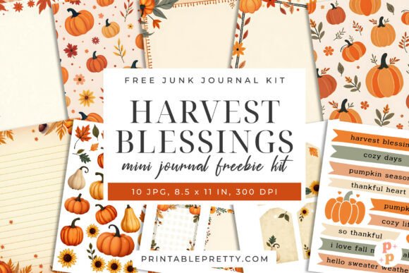 Download Harvest Blessings Fall Junk Journal Kit - Journal Collection